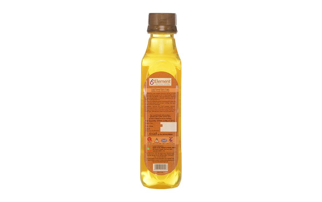 6th Element Cold Pressed Almond Oil (Unrefined)   Plastic Bottle  250 millilitre